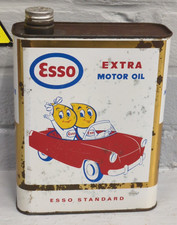 Vintage French ESSO EXTRA Motor Oil Can / Tin 2 Litres MR/MRS Drip ES71