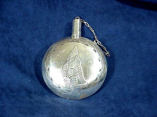 Navajo silver tobacco - tobacco, canteen