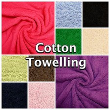  Cotton Terry Towelling Fabric Plain Soft Double Sided Beach Bath Towel Fabric
