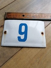 Vintage house Number Sign 6 Or 9 Eastern European Enamel Old Original Nine Six