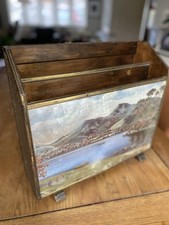 Vintage Wooden Magazine Rack Brown