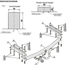 Swan Neck Tow Bar For Chrysler Grand Voyager (2008-2011) C-207