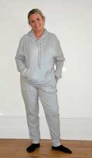 EX F & F GREY RIBBED HOODIE