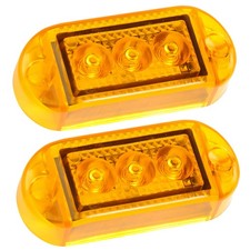 2X Orange LED Front Marker Clearance Light Indicator Lorry Trailer Truck 12V24V,