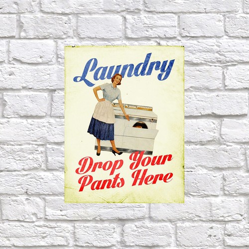 Laundry themed retro - themed,,