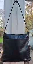 House Of Fraser Navy Blue Genuine Leather Shoulder Bag Handbag 