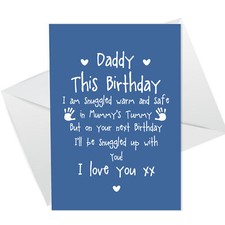 Cute Daddy to Be Birthday Card Love Baby Bump Poem For Daddy Father