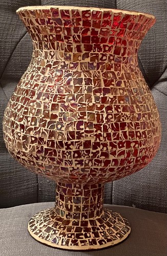 Red glass opalescent - opalescent, mosaic