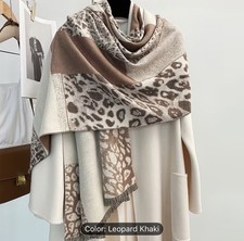 Leopard Print Thick Shawl for