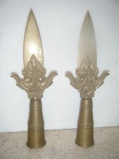 Pair of Vintage Brass Curtains Rod End Pieses