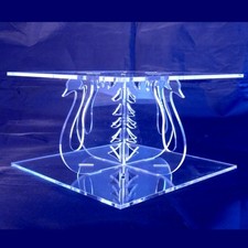 Swans Square Acrylic Pillars Wedding/Party Cake Separators, Many Colours & Sizes