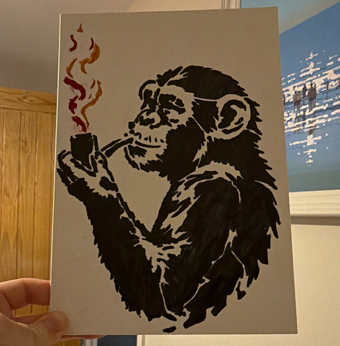 Monkey smoking pipe - smoking,