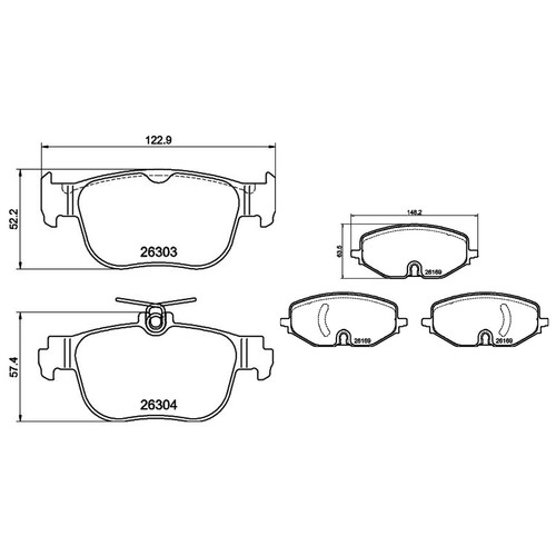 Mintex front rear pads - mintex, &