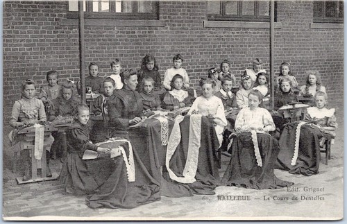 Bailleul vintage postcard lace - postcard,