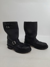 Grinders Turbo Men's Biker Leather Buckle Boots Black Size 45