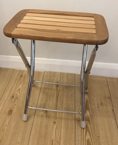 Vintage folding wooden stool - vintage,