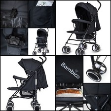 Baby Stroller & Pushchair Pram Black Lightweight Comfortable Travel Infant Buggy