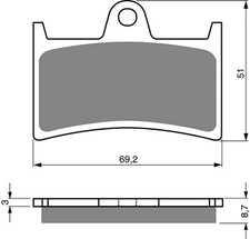 Brake Disc Pads Front L/H Goldfren for 2003 Yamaha BT 1100 Bulldog (5JN2)