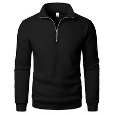 Men’s Half Zip Fleece Sweatshirt Stand Collar Pullover Jumper Casual Warm Top