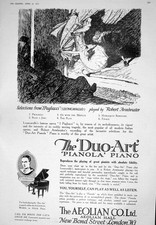 Old 1925 Advertisement Duo-Art Pianola Piano Aeolian Bond Street Lond 20th