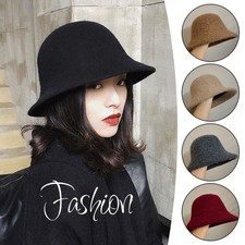Women's Wool Bucket Hat - Packable Felt Fisherman Cap All-Season UK
