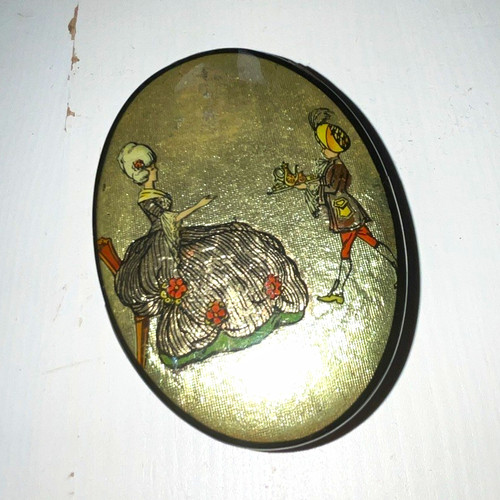1880s vintage oval metal - oval,