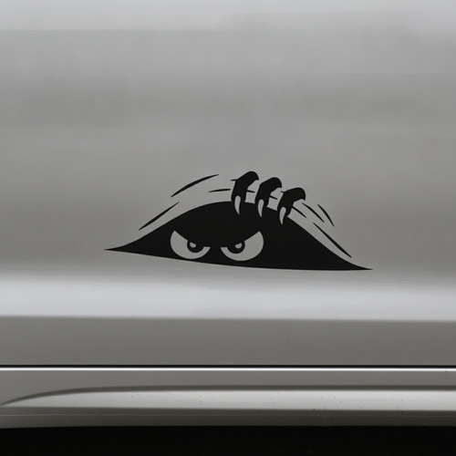 Peeking monster car sticker - peeking,