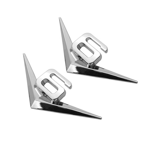 Silver metal logo badge - silver,