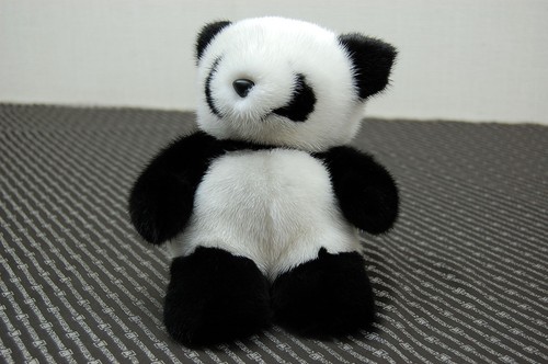 Mink fur panda plush doll - fur,
