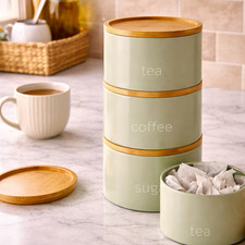Tea Coffee Sugar Canisters Set
