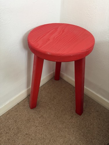 Two coloured wooden stools - coloured,