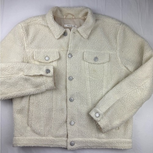 Pacsun mens cream sherpa teddy - cream,