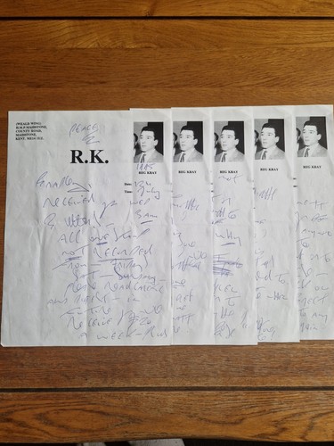 Reggie kray signed letter - kray,