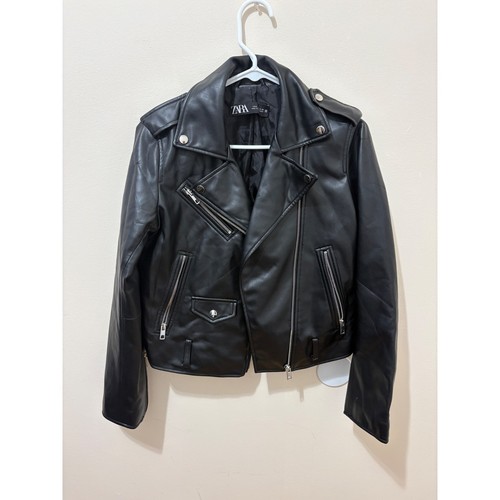 Zara womens black - faux, leather