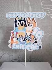 Personalised Bluey Theme Birthday Cake Topper