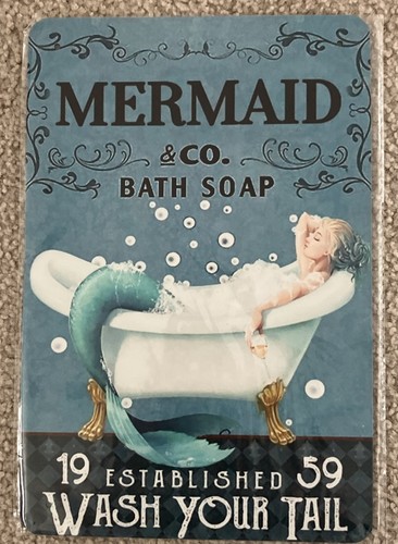 Mermaid bath soap tin - mermaid,