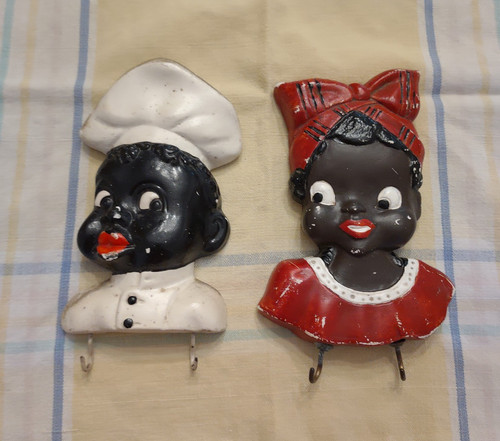 Vintage chalkware chef wall - chalkware,