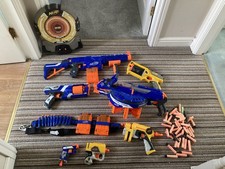 Nerf Gun Selection With Ammo Belt, Target And Bullets 