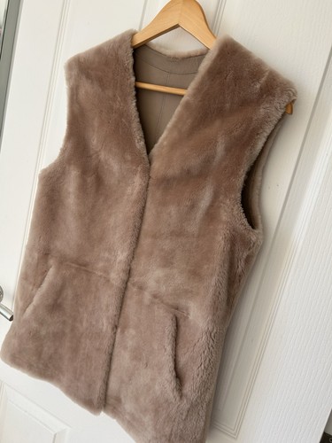 Real shearling leather gilet - shearling,