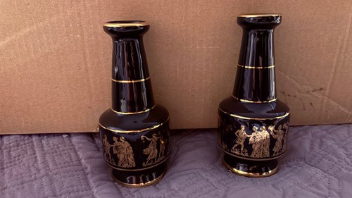 Pair vintage greek vases - of,