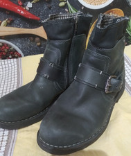 REPLAY denim supply co leather ankle buckle zip boots EU42 = UK8