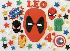 Edible Fondant Deadpool Face