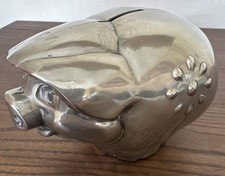 Gorgeous Heavy Metal `PIG` Shaped Piggy Money Box Bank  Silver  Made In England