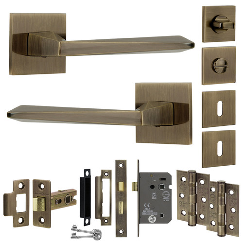 Antique brass square - square, door