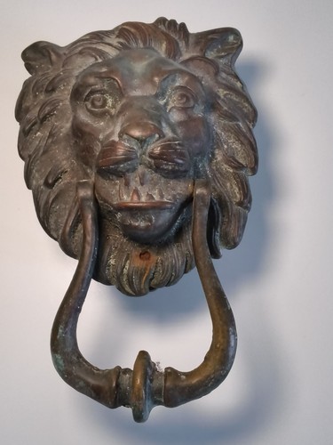 Antique bronze lion mask - antique,