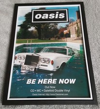 OASIS MEMORABILIA- 1990s ORIGINAL MUSIC MAGAZINE PAGE ADVERT  BE HERE NOW FRAMED
