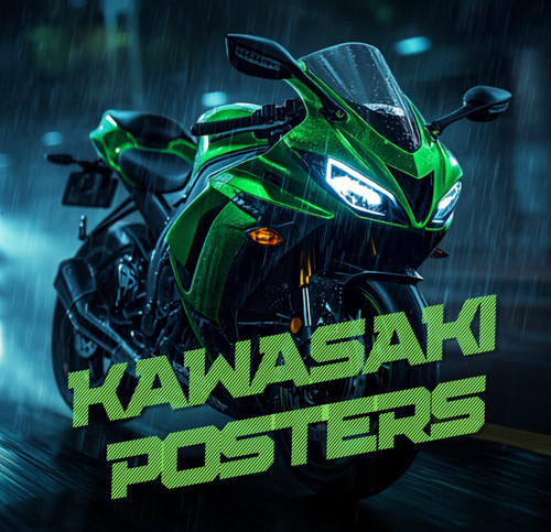 Kawasaki motorbike poster - kawasaki,