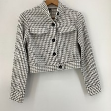 SHEIN Black White Tweed Crop