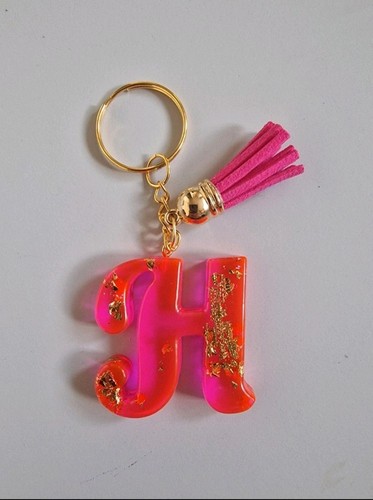 Handmade resin keyring - resin,
