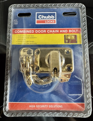 Chubb door chain bolt brass - door, &